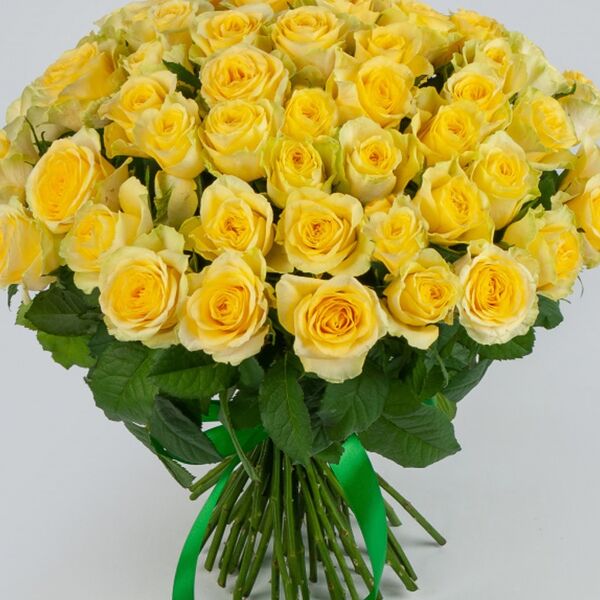 Букет из 51 желтой розы Ламбада