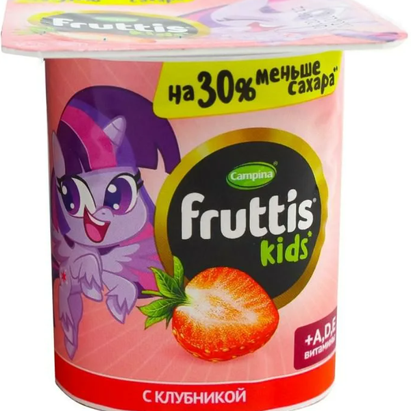 Йогуртный продукт Fruttis Kids клубника 2,5%