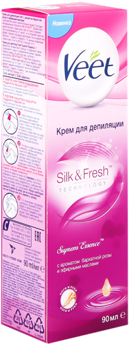 

Крем для депиляции Veet бархатная роза и эфирные масла 90 мл