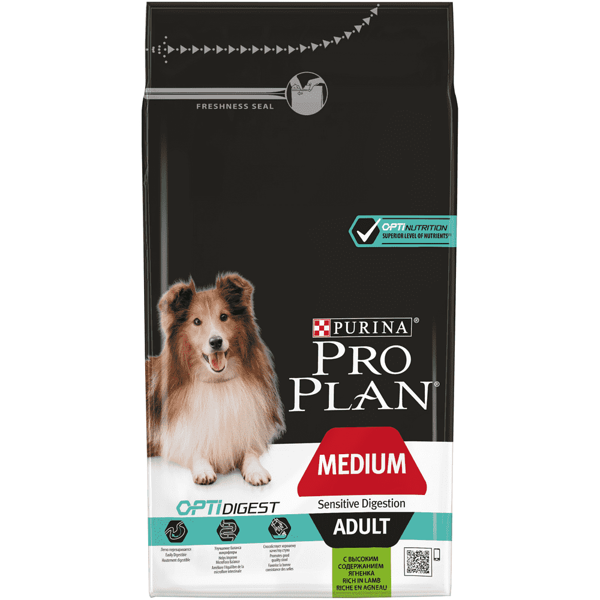 Корм для собак Purina Pro Plan Optidigest ягненок с рисом (для средних пород)
