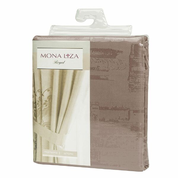 Портьера Mona Liza Город, 200х270 см, жаккард, коричневая, на шторной ленте