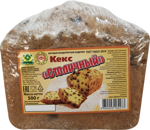 

Кекс СОВЕТСКИЙ ХЛЕБ Столичный, 500г
