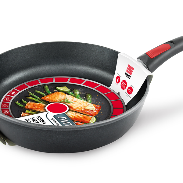 Сковорода универсальная Нева металл посуда литая со съемной ручкой, 22 см