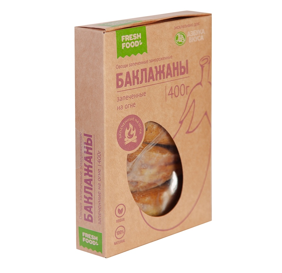 

Овощи Fresh Food замороженные баклажаны запеченные на огне 400 г