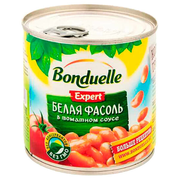 Фасоль Бондюэль  400г белая в т/соусе ж/б