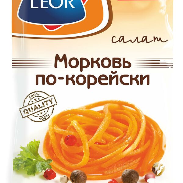 Салат Морковь по-корейски  (пакет) Леор Пластик вес 500г