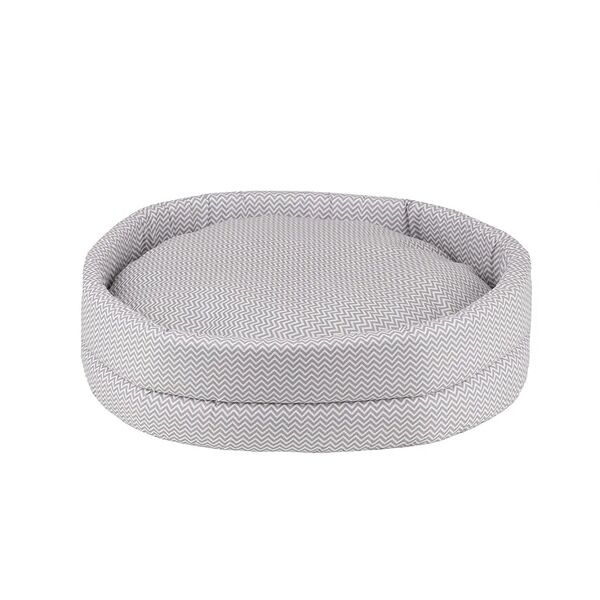 Лежак круглый для кошек и собак мелких и средних пород Pet Hobby поплин 40х40х12 см, серый