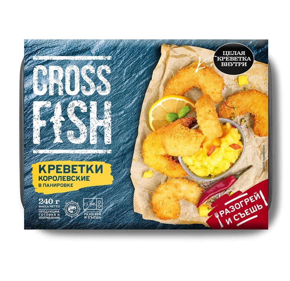 

Креветки королевские Cross Fish в панировке 240 г