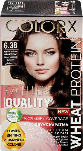 Краска для волос COLORX 6.38 Коричневый бархат, 115мл