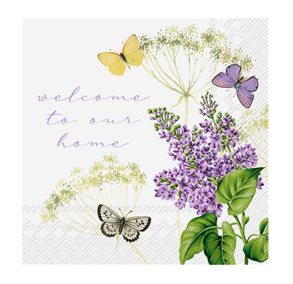 

Салфетки бумажные Ihr Fiona, lilac 33х33 см, 3-сл, 1 упаковка 20 шт, Германия