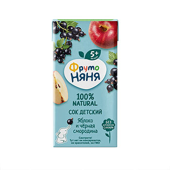Сок детский ФрутоНяня Яблоко и Чёрная смородина, с 5 месяцев 