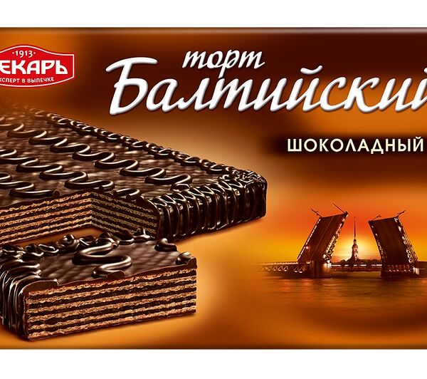 Торт Балтийский вафельный шоколадный, 320г