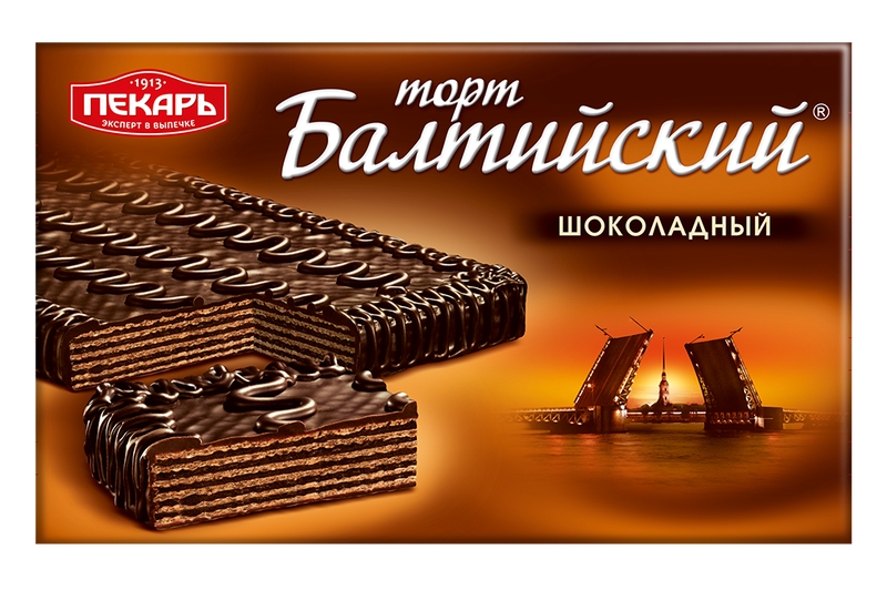

Торт Пекарь Балтийский вафельный шоколадный 320 г