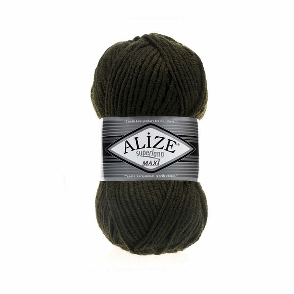 Пряжа ALIZE 'Superlana maxi' 100гр. 100м. (75% акрил, 25%шерсть) ТУ(241 темно-зеленый)