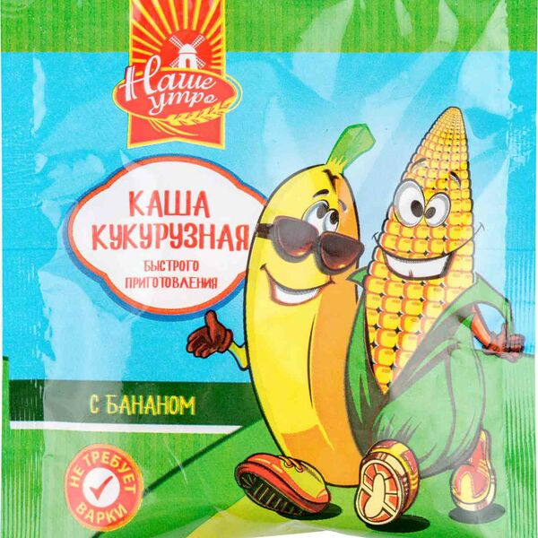 Каша кукурузная Наше утро с бананом быстрого приготовления