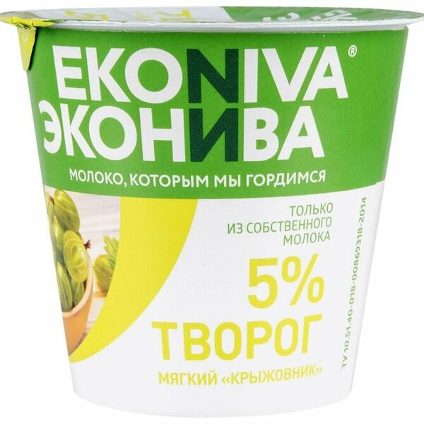 Творог мягкий Эконива с наполнителем Крыжовник 5%