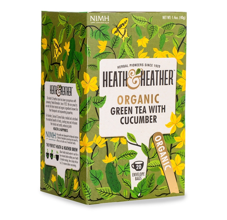 

Чай зеленый с ароматом огурца, Heath&Heather, 40 г, Великобритания