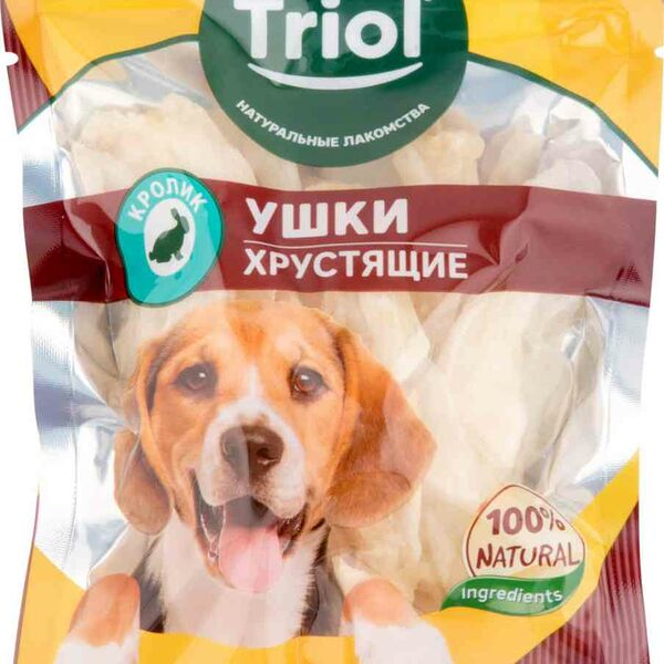 Лакомство для собак Triol Ушки кроличьи хрустящие