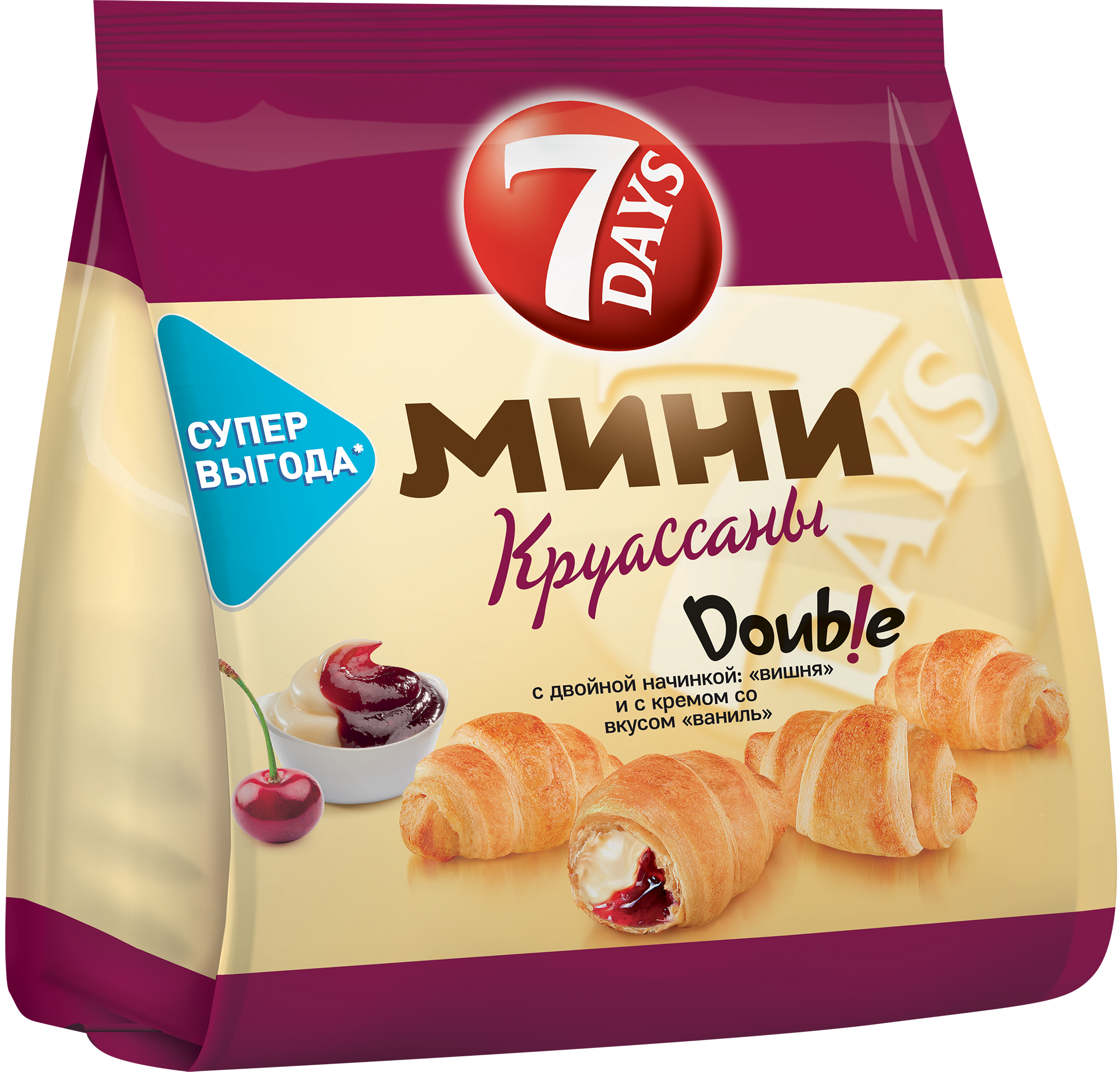 

Мини-круассаны 7 Days Double Ваниль-Вишня
