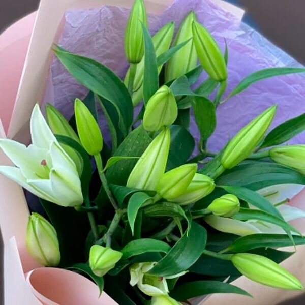 Букет из 3 белых лилий