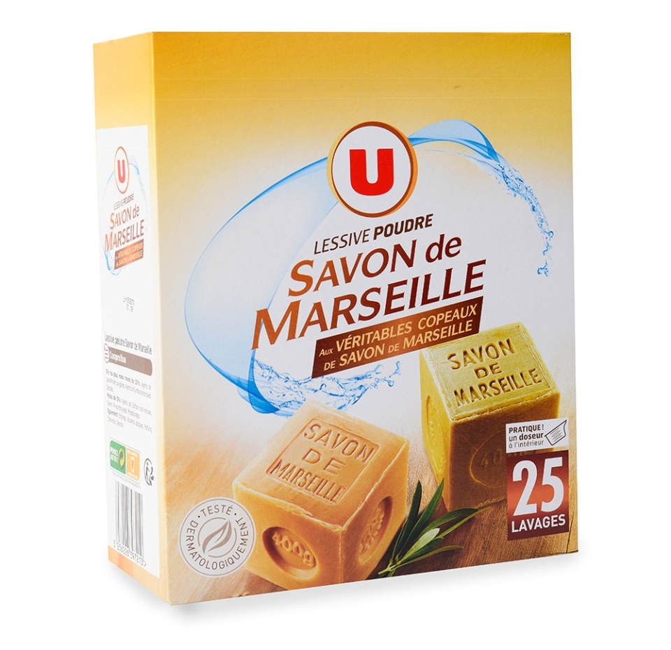 

Стиральный порошок с марсельским мылом Sistem U 25 циклов 1250 г