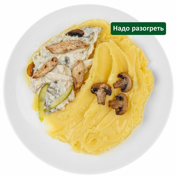 Бефстроганов из курицы с картофельным пюре Шеф Перекрёсток, 250 г