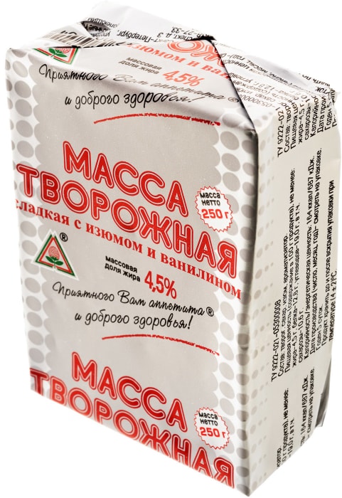 

Масса творожная Пискаревский Молочный Завод с изюмом 4.5% 250 г