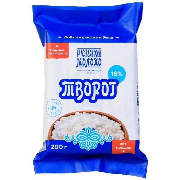 Творог Рузское Молоко Рузский 18%, 200г