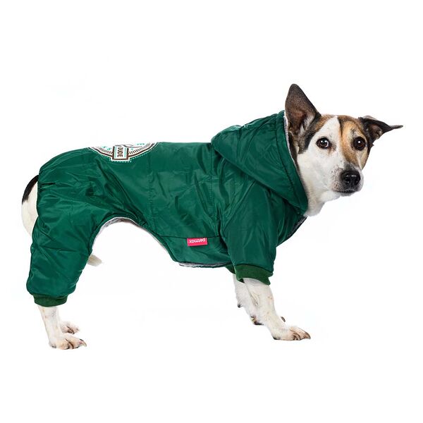 Комбинезон с капюшоном для собак 3XL зеленый (унисекс)
