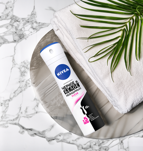 

Дезодорант-антиперспирант спрей Nivea Clear Невидимая защита для черного и белого 150 мл