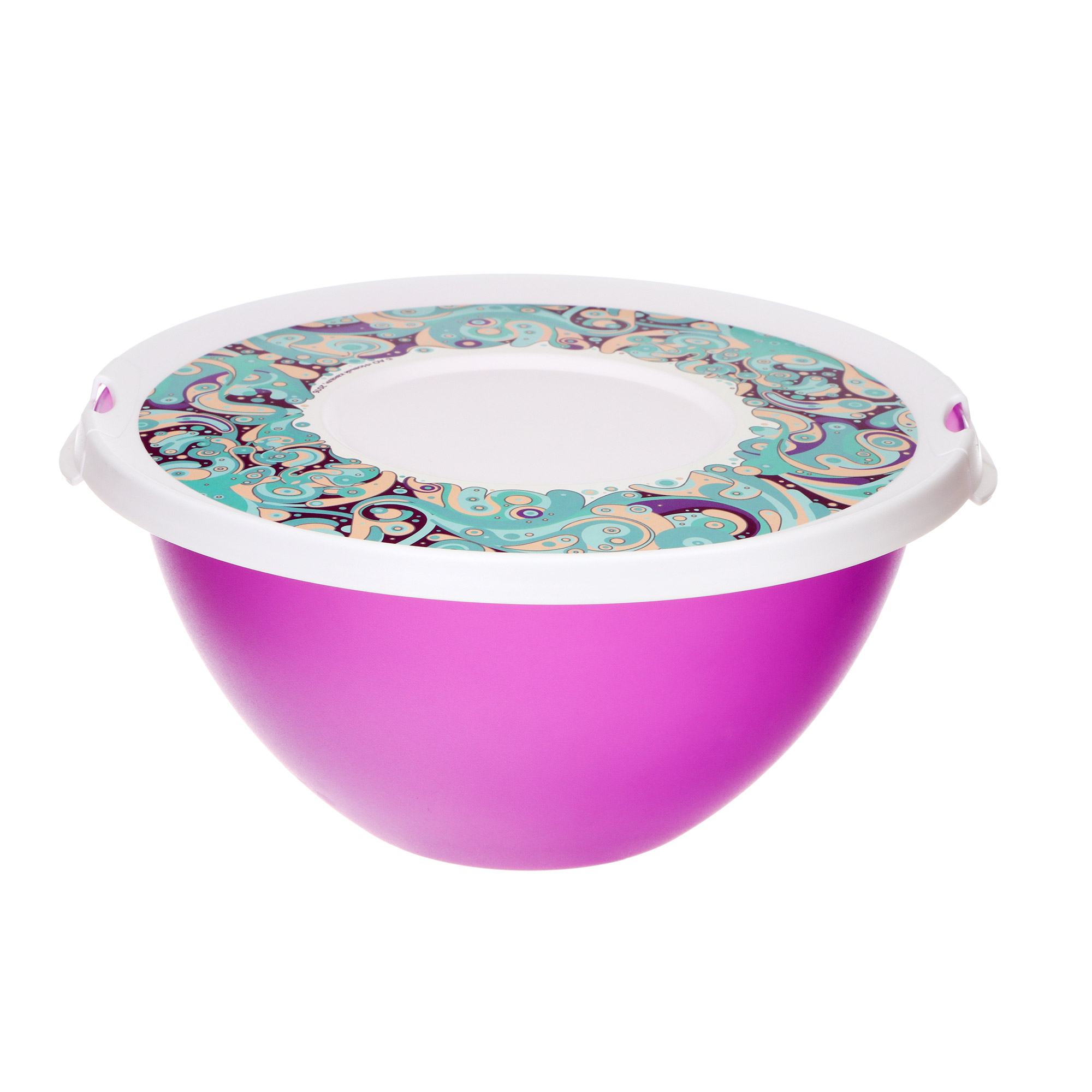 

Миска Полимербыт с крышкой и декором 2 л, 1 шт, цвет в ассортименте