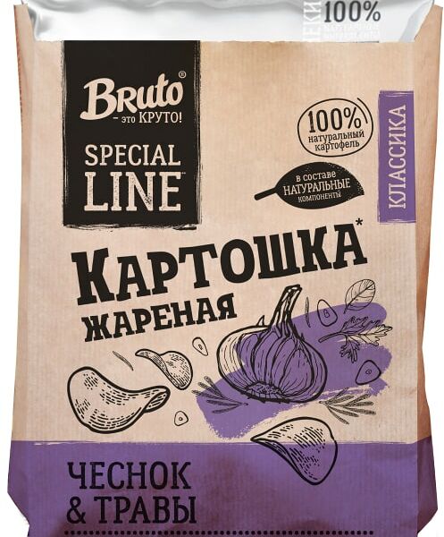 Картошка Bruto жареная Чеснок и Травы 120г