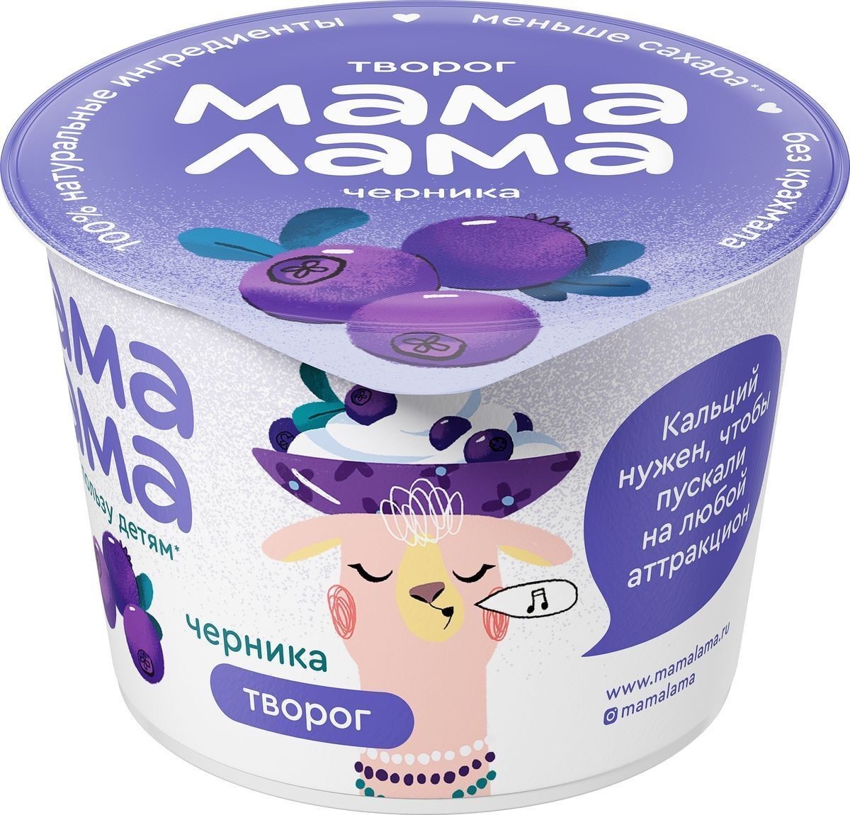 

Творог Черника Мама Лама 3.8%, 100 г