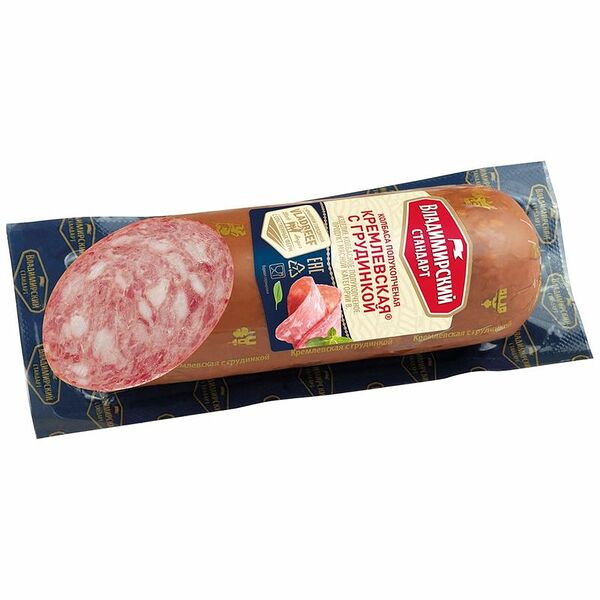 Колбаса полукопчёная Владимирский Стандарт Кремлёвская с грудинкой категория В, 350г