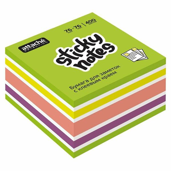 Стикеры Attache Selection куб 76х76, фреш 400 л