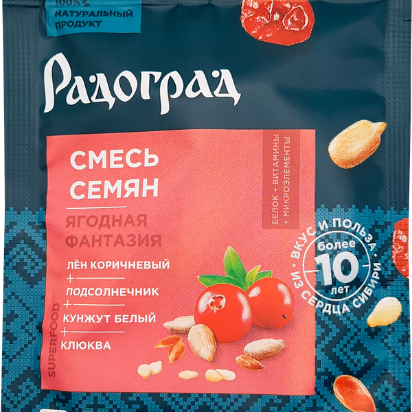 Смесь семян РАДОГРАД Ягодная фантазия, с клюквой, 30г