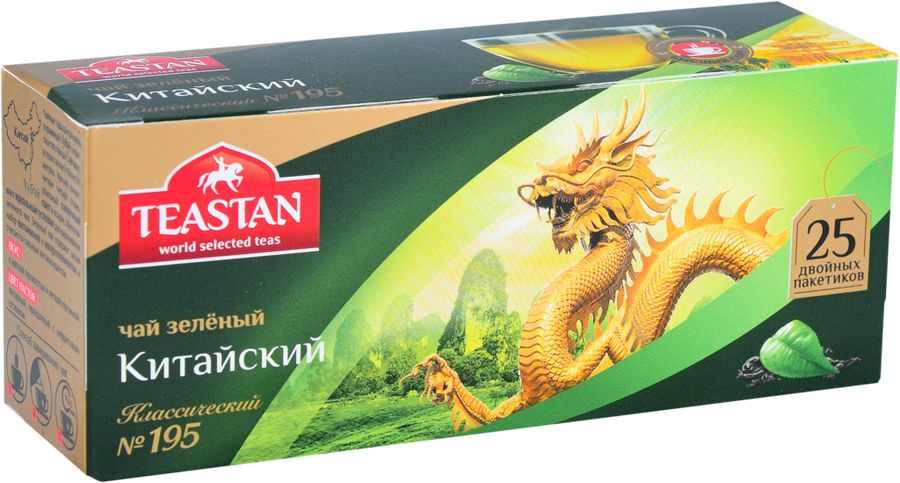 

Чай зеленый Teastan № 195 Китайский, 25 пакетиков 50 г