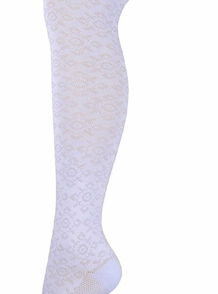 Колготки детские ажурные белые размер 134-140 ТМ ХОХ (КСОКС)
