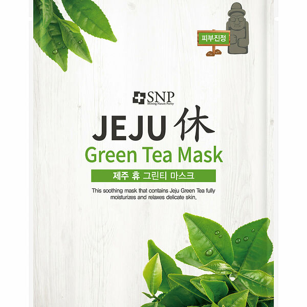 Маска тканевая SNP Jeju Rest Green Tea успокаивающая и увлажняющая, 22 мл