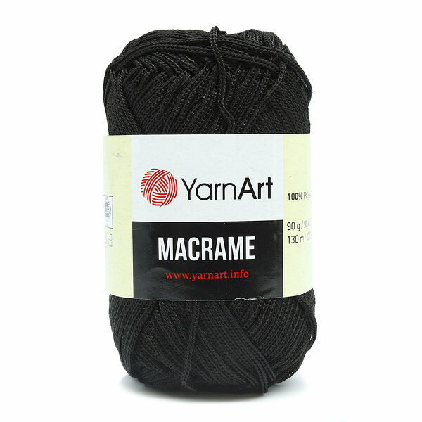 Пряжа YarnArt 'Macrame' 90гр 130м (100% полиэстер)(148 черный),шт