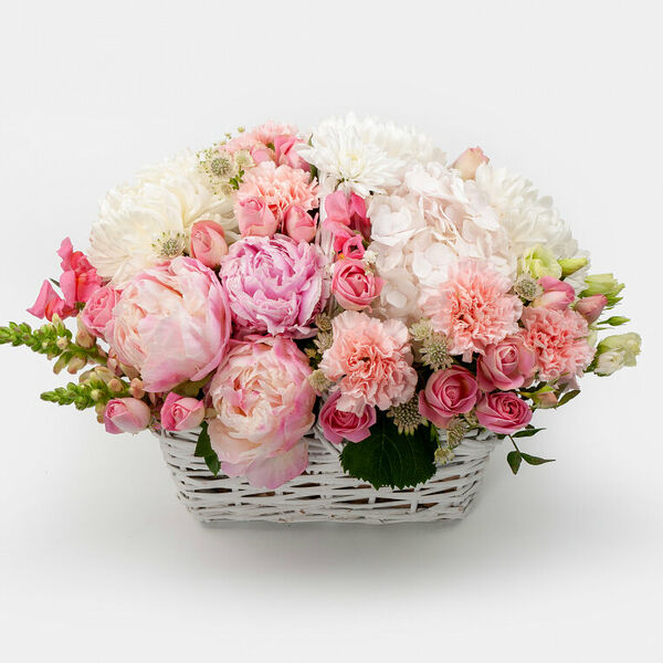 Букет в корзине Розовое солнце