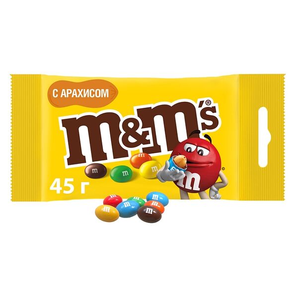 Конфеты M&M's драже с арахисом и молочным шоколадом 45 г