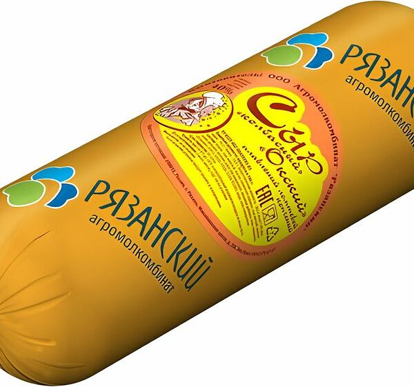 Сыр плавленый колбасный Рязанский агромолкомбинат Окский копчёный 40%