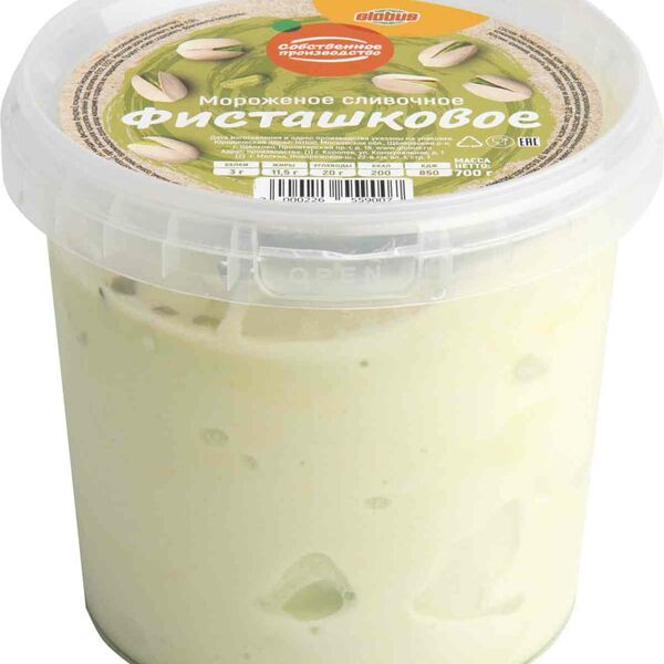 Мороженое сливочное Глобус Фисташковое 11.5% 700 г