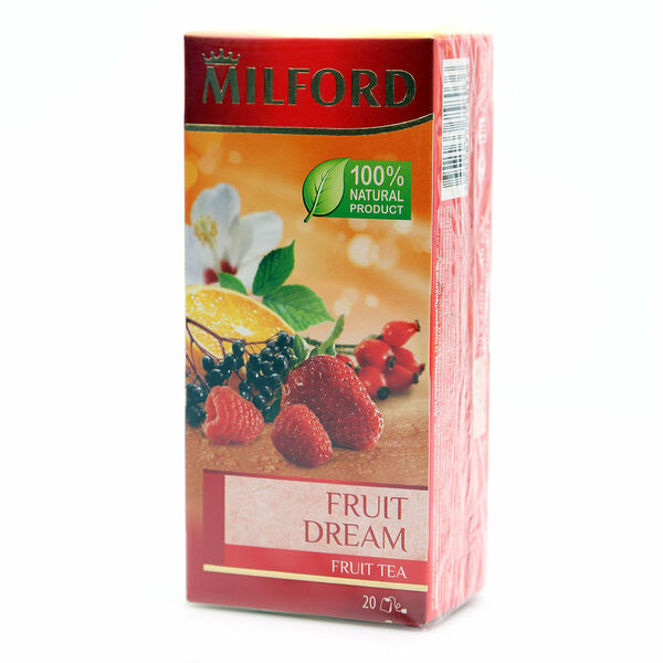 Чай фруктовый ароматизированный Фруктовая мечта с ароматом клубники и малины ТМ Milford (Милфорд)
