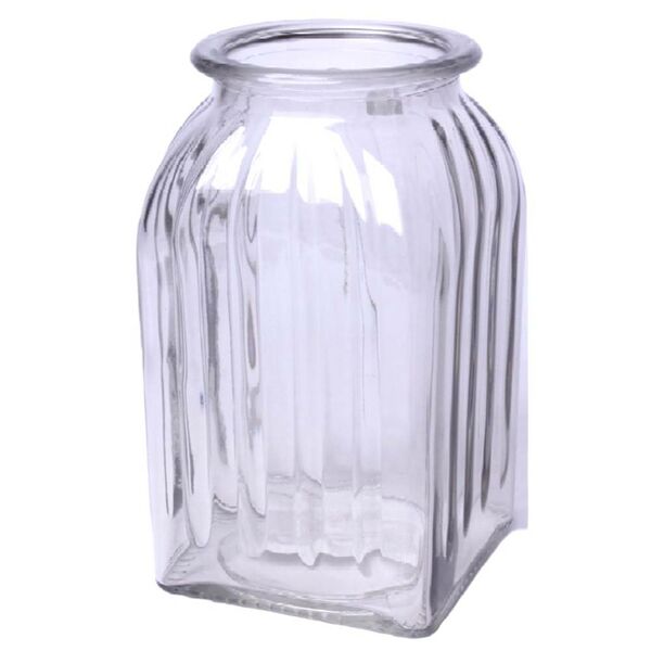 Ваза NiNaGlass Ханна 1, 18.5 см, прямоугольная, стекло, серая