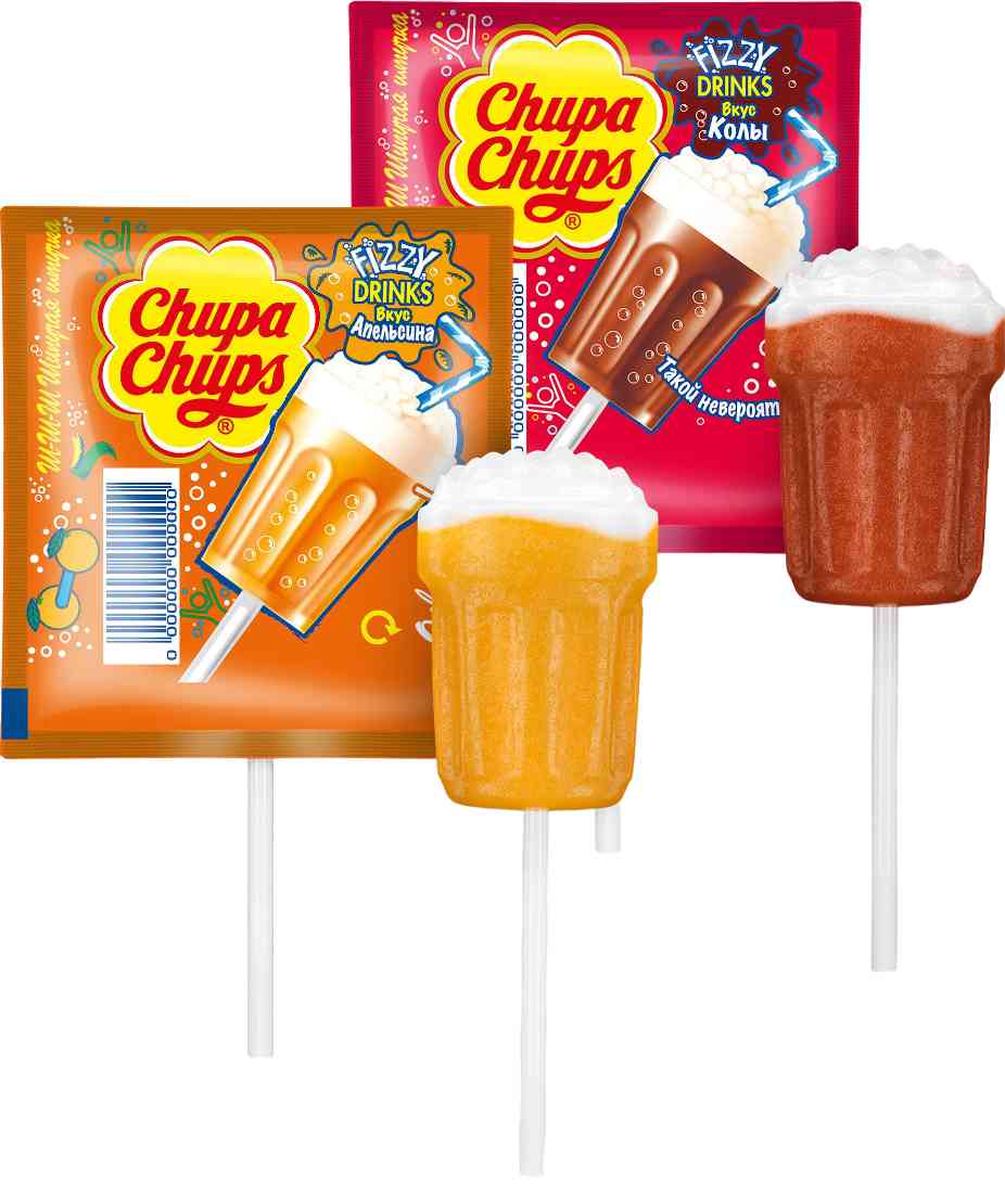

Карамель Chupa-Chups Fizzi Drinks на палочке