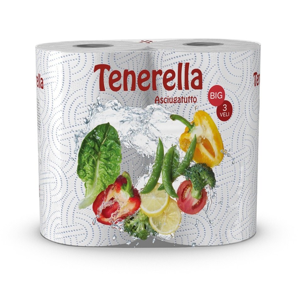 

Полотенце бумажное белое с тиснением 3-слойное, Tenerella, 130 листов, 2 шт., Италия