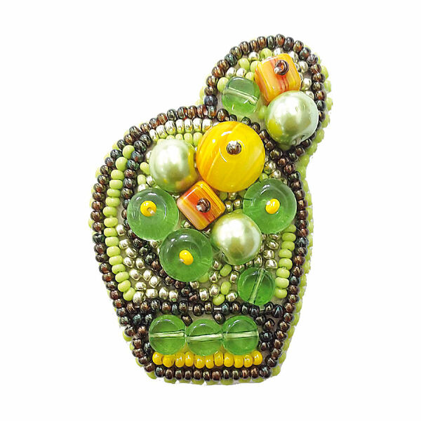 БП187 Набор для изготовления броши 'Яркий кактус'(брошь) 4,0х6,0см