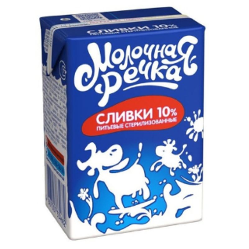 

Сливки Молочная Речка 10% стерилизованные, 200 г